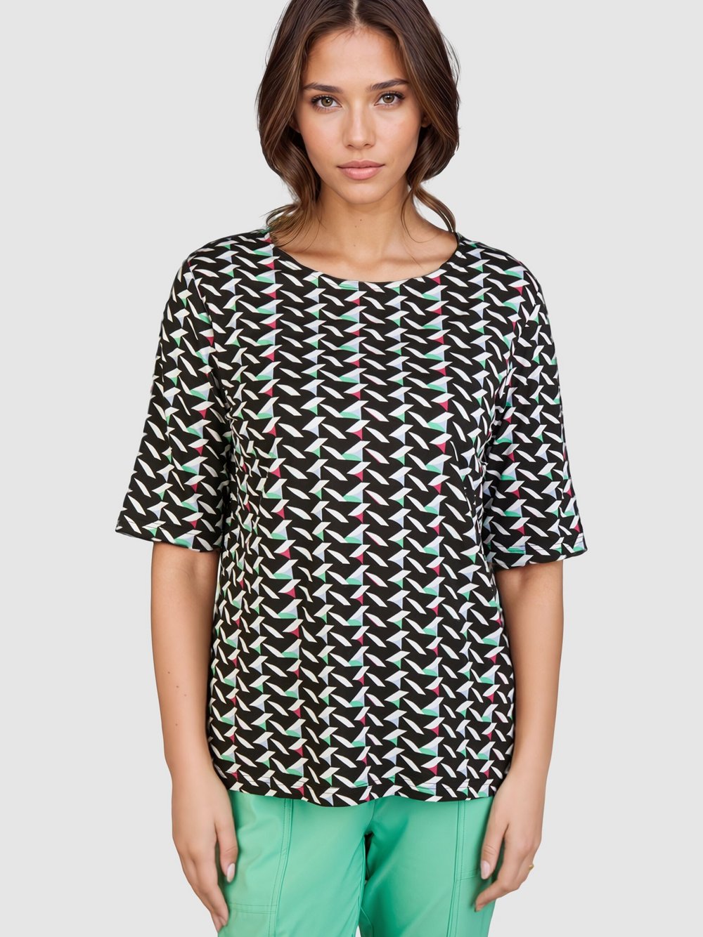 Navigazione Shirt Damen Viskose bedruckt