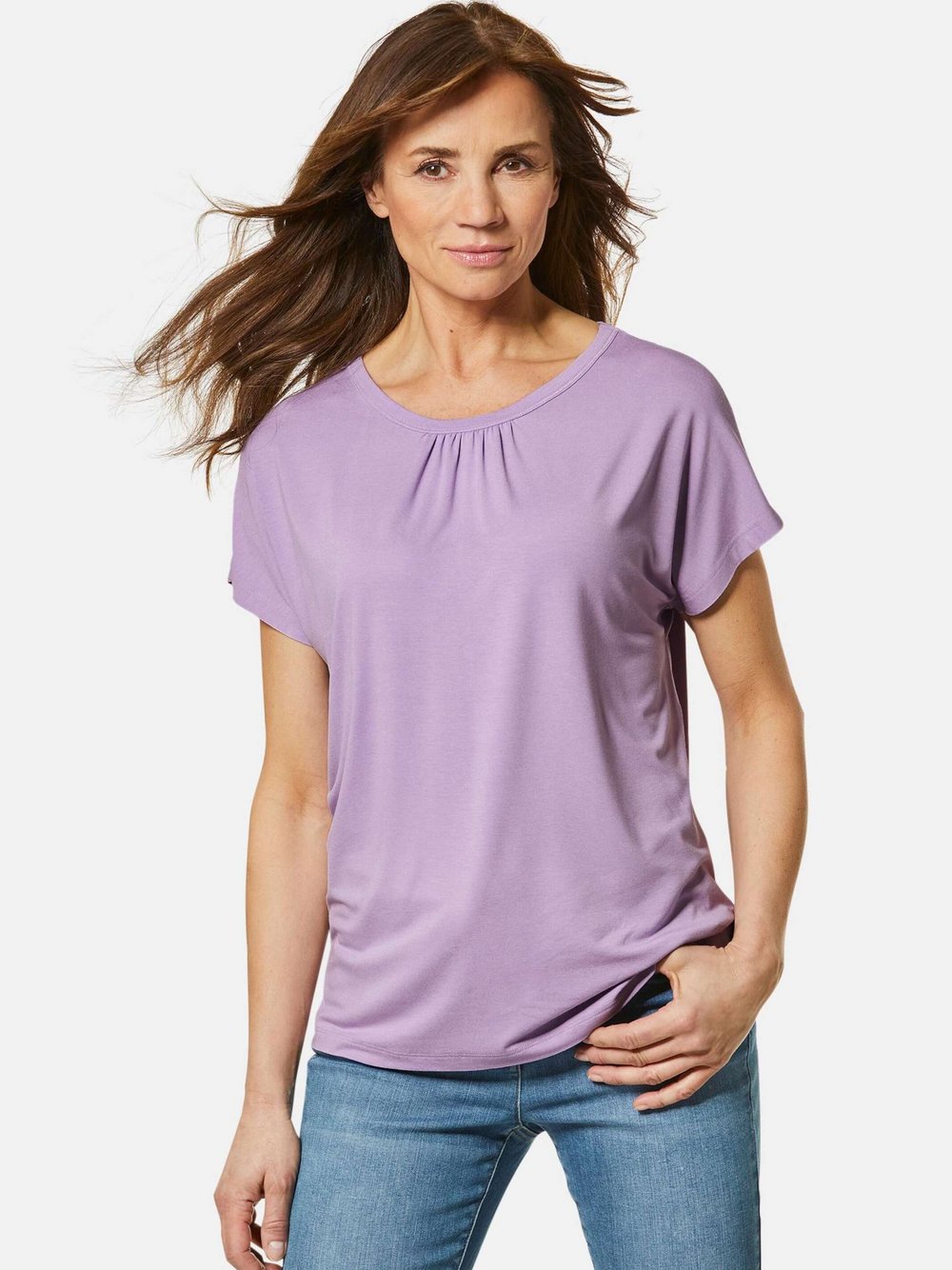 Goldner Rundhalsshirt Damen Modal