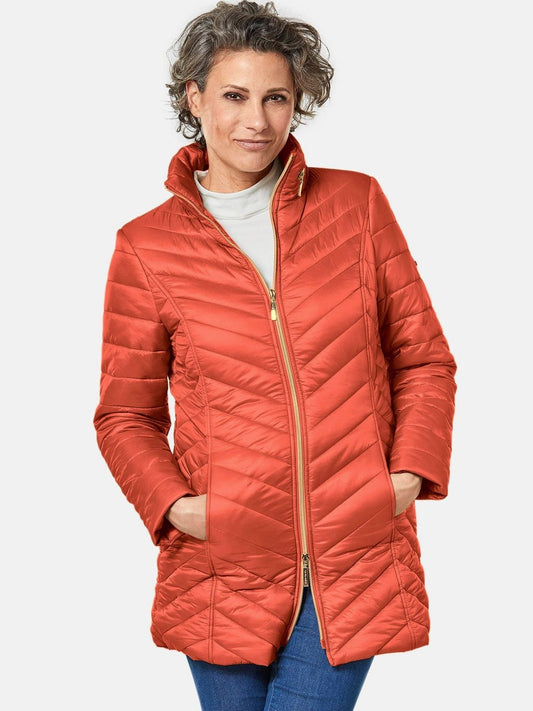 Goldner Longsteppjacke Damen Polyamid