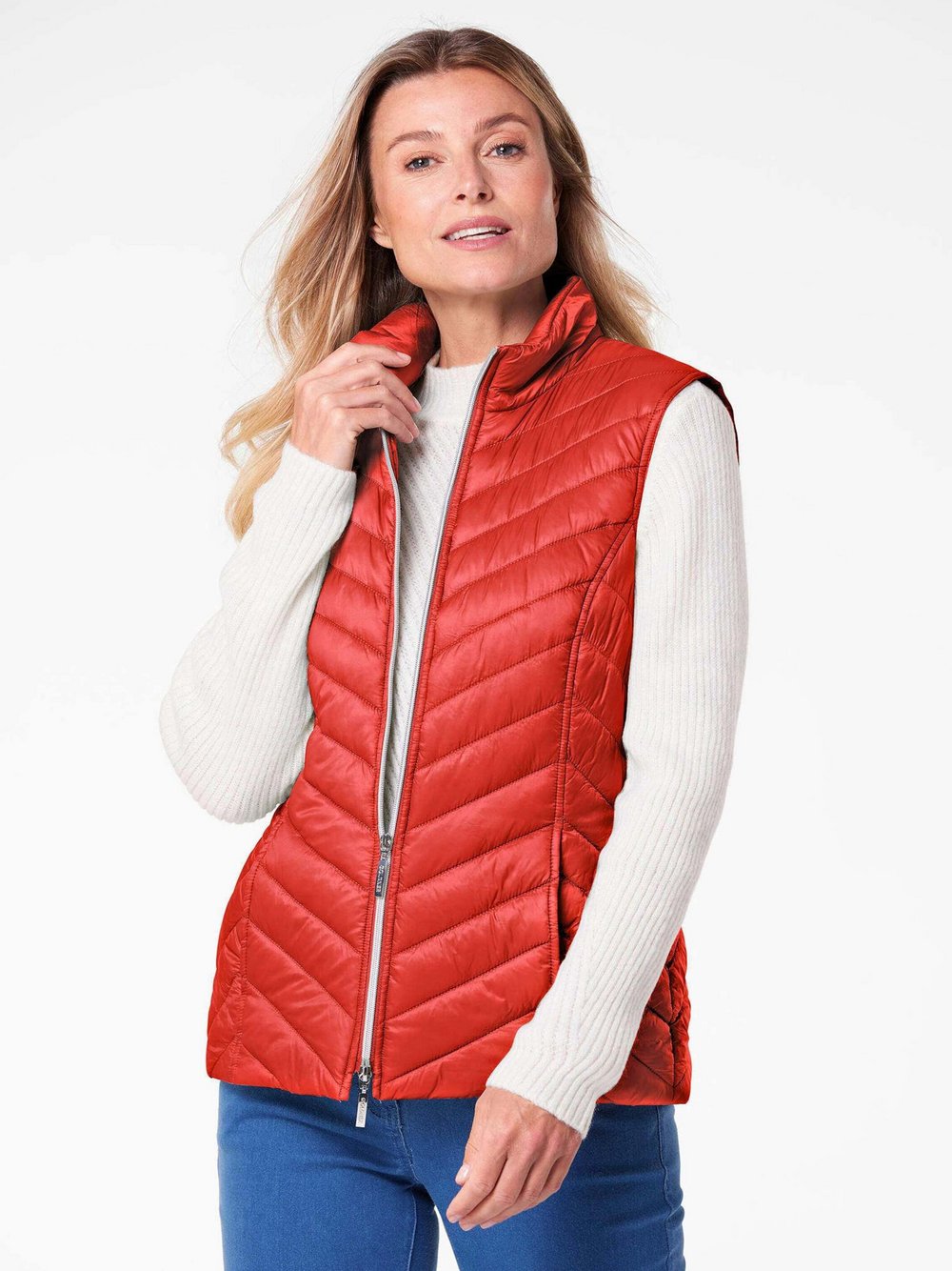 Goldner Steppweste Damen Polyamid