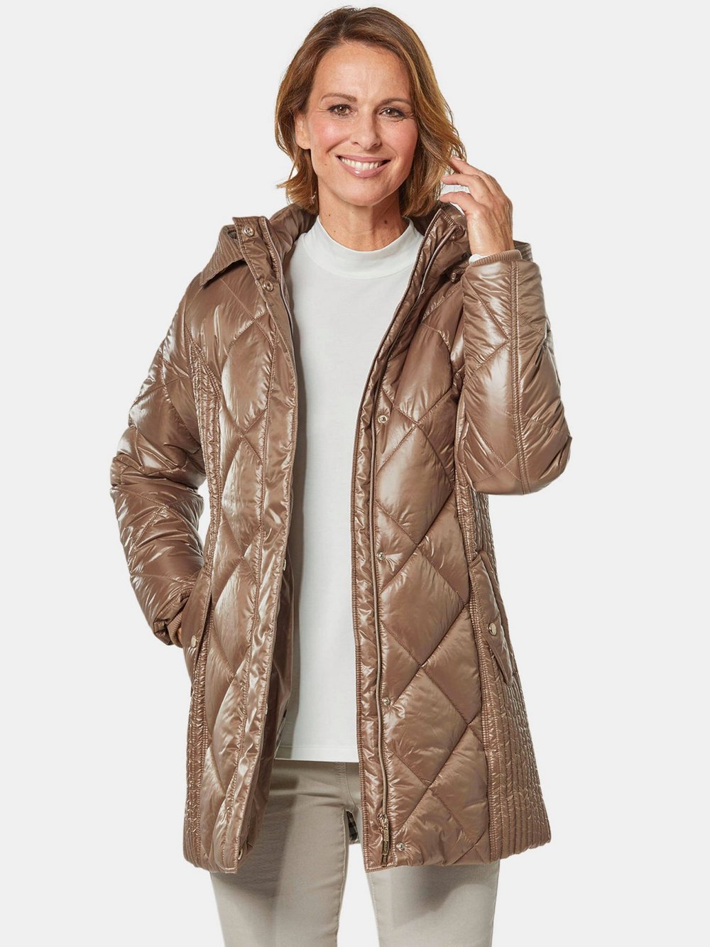 Goldner Longsteppjacke Damen
