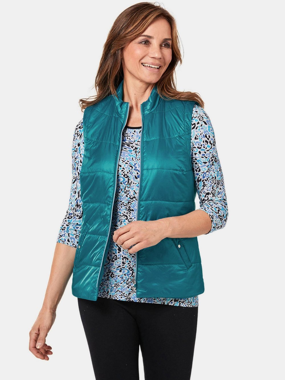 Goldner Steppweste Damen Polyamid