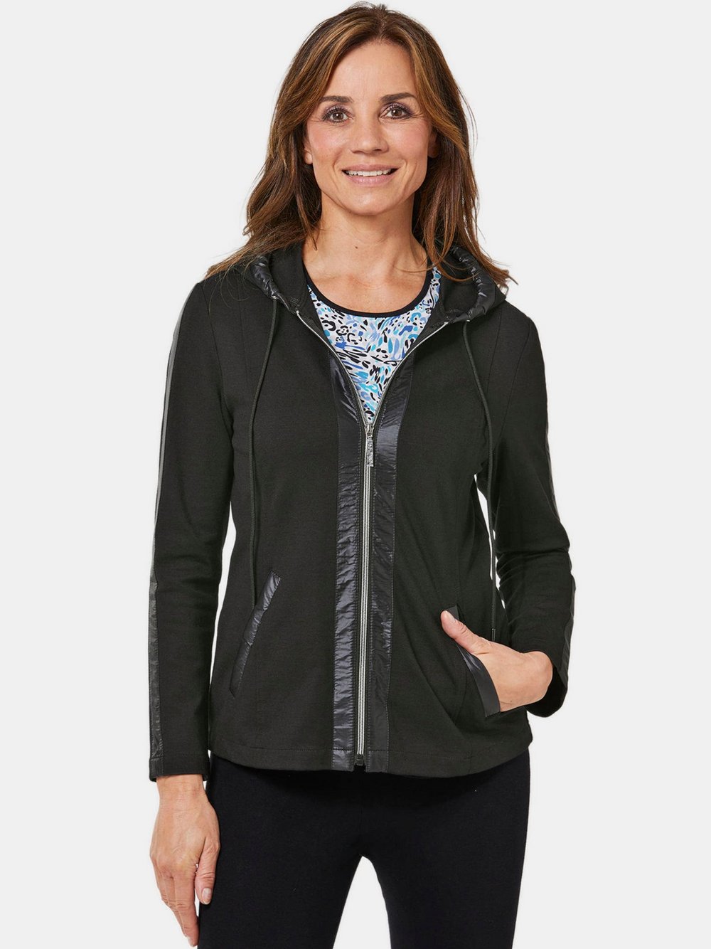 Goldner Freizeitjacke mit Kapuze Damen Viskose