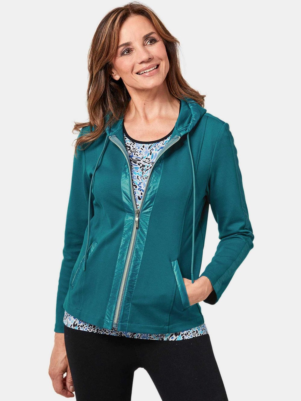 Goldner Freizeitjacke mit Kapuze Damen Viskose