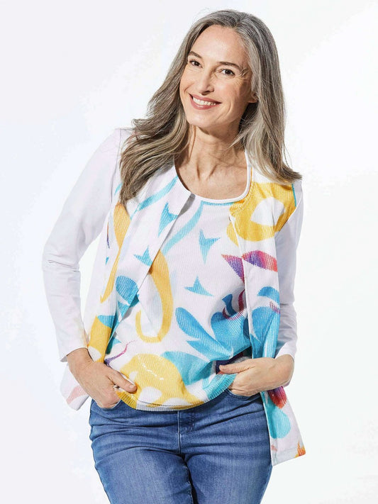 Goldner Jerseyjacke Damen Baumwolle gemustert