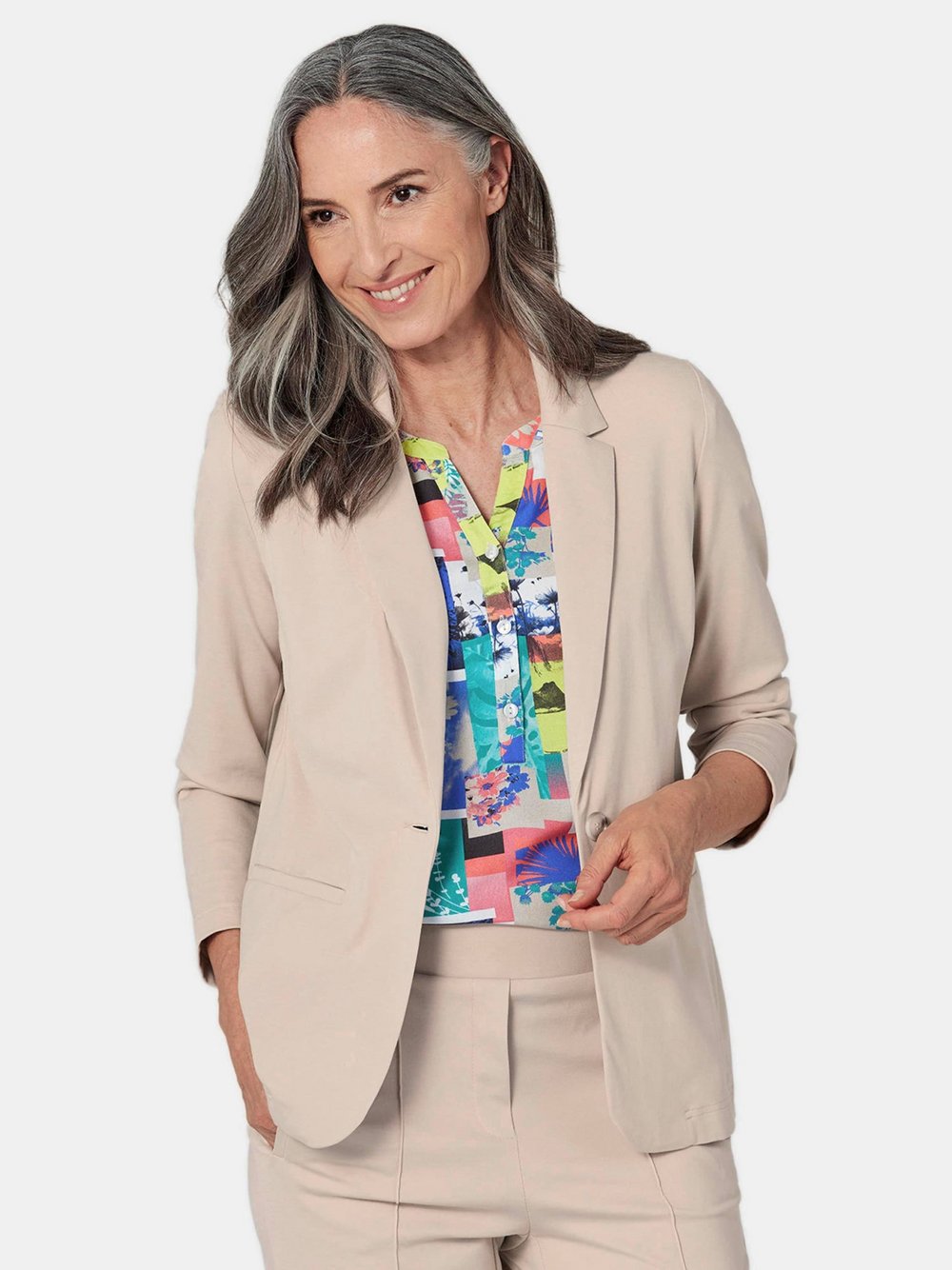 Goldner Blazer Damen Polyamid