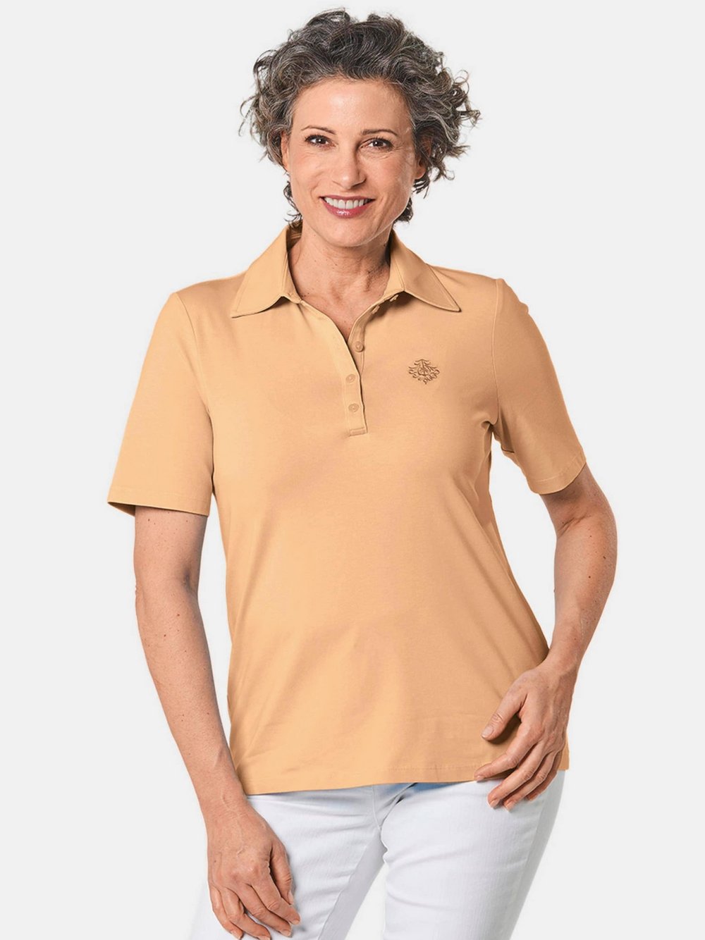 Goldner Poloshirt Damen Baumwolle