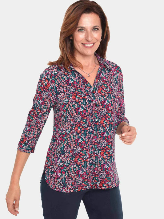 Goldner Bluse Damen gemustert