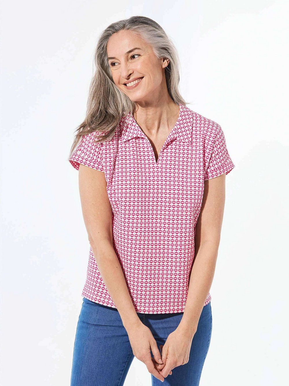 Goldner Shirt Damen gemustert