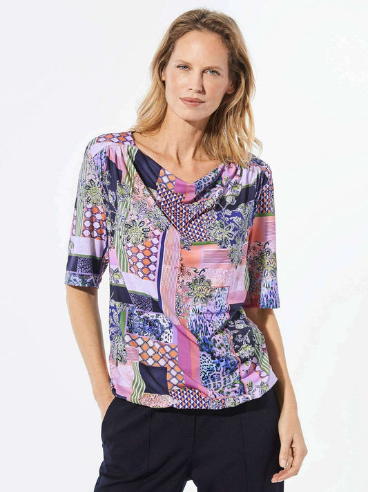 Goldner Shirt Damen gemustert