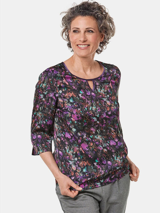 Goldner Druckbluse Damen bedruckt