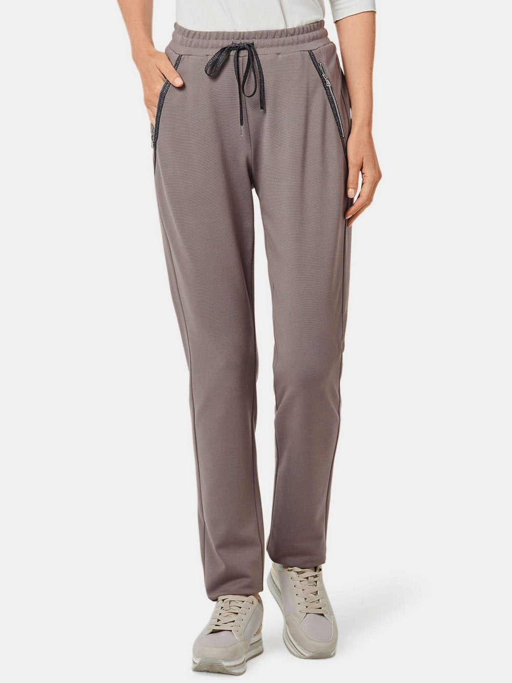 Goldner Stoffhose Damen Polyamid