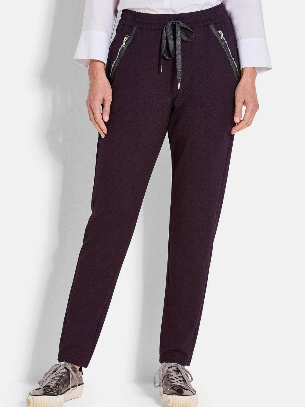 Goldner Stoffhose Damen Polyamid