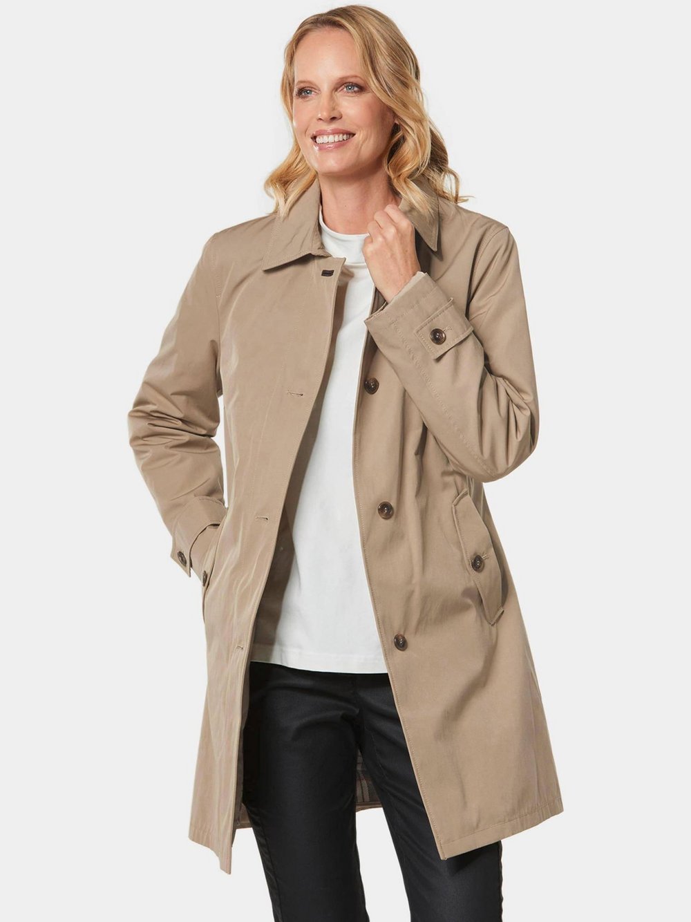 Goldner Alljahresmantel Damen Polyamid