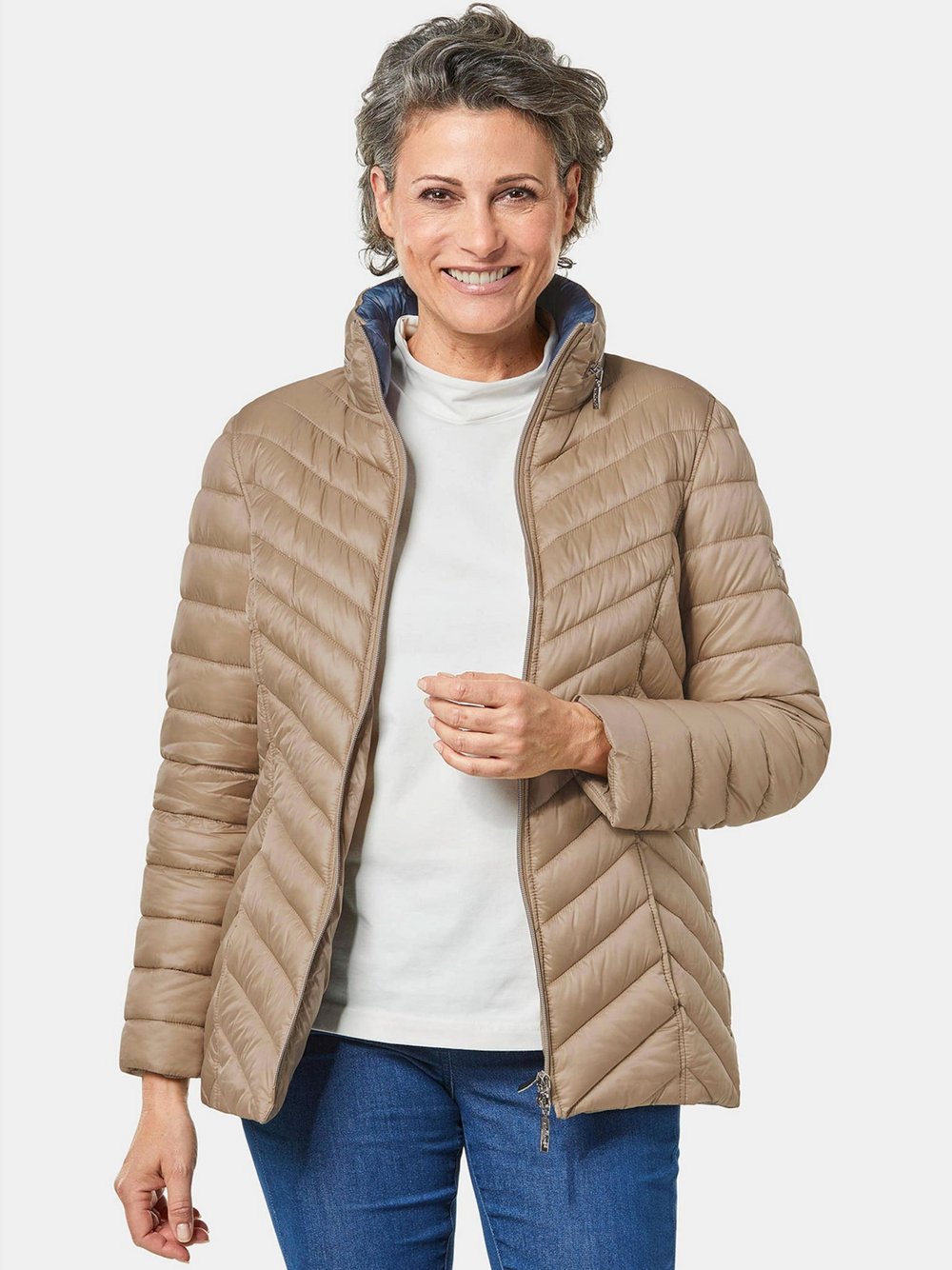 Goldner Steppjacke Damen Polyamid