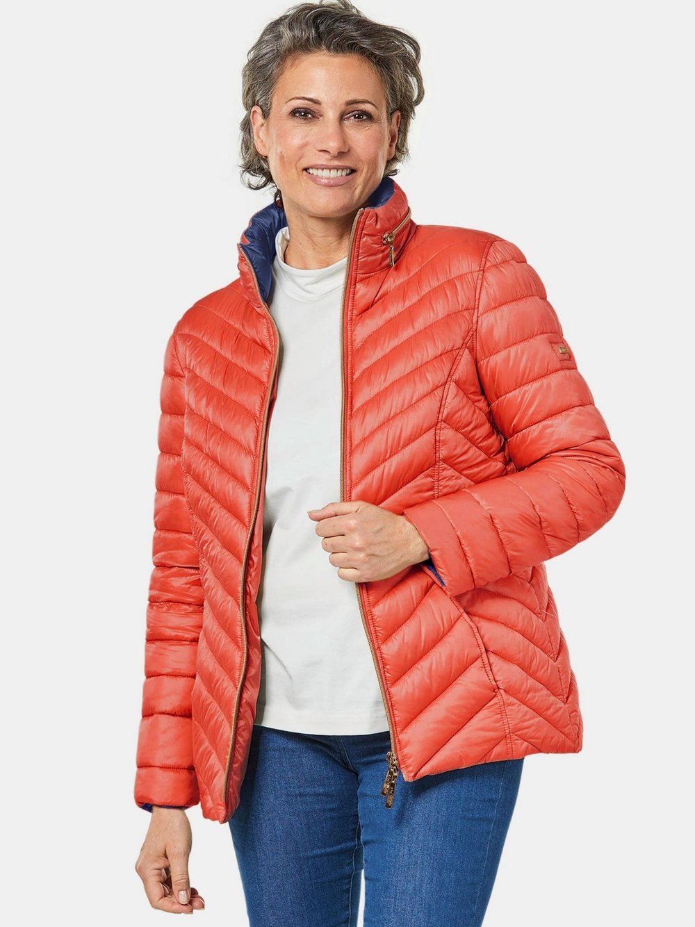 Goldner Steppjacke Damen Polyamid