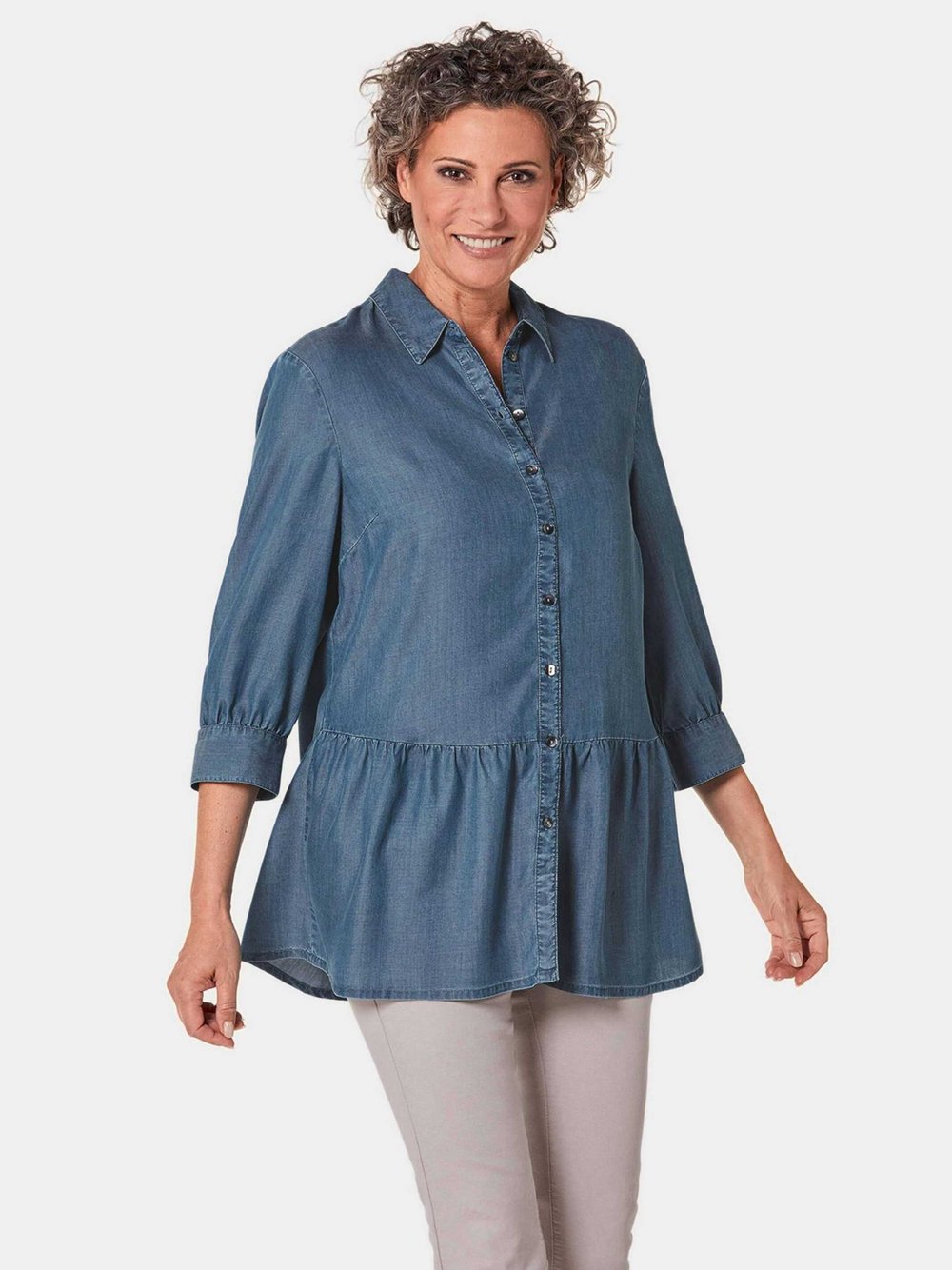 Goldner Tunikabluse Damen Lyocell