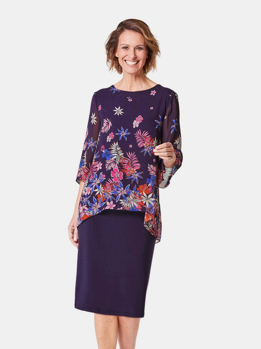 Goldner Kleid Damen bedruckt