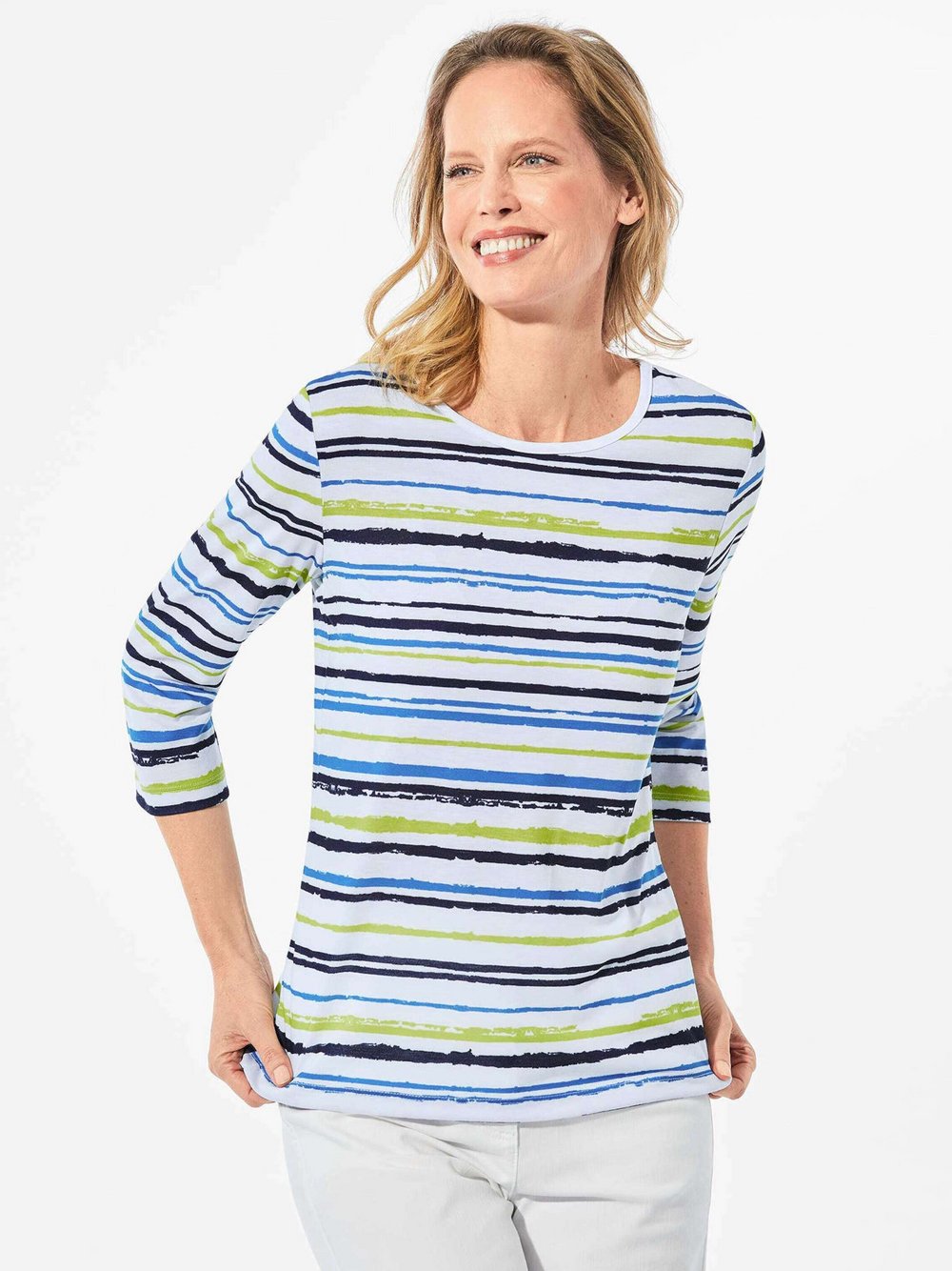 Goldner T-Shirt Damen gemustert