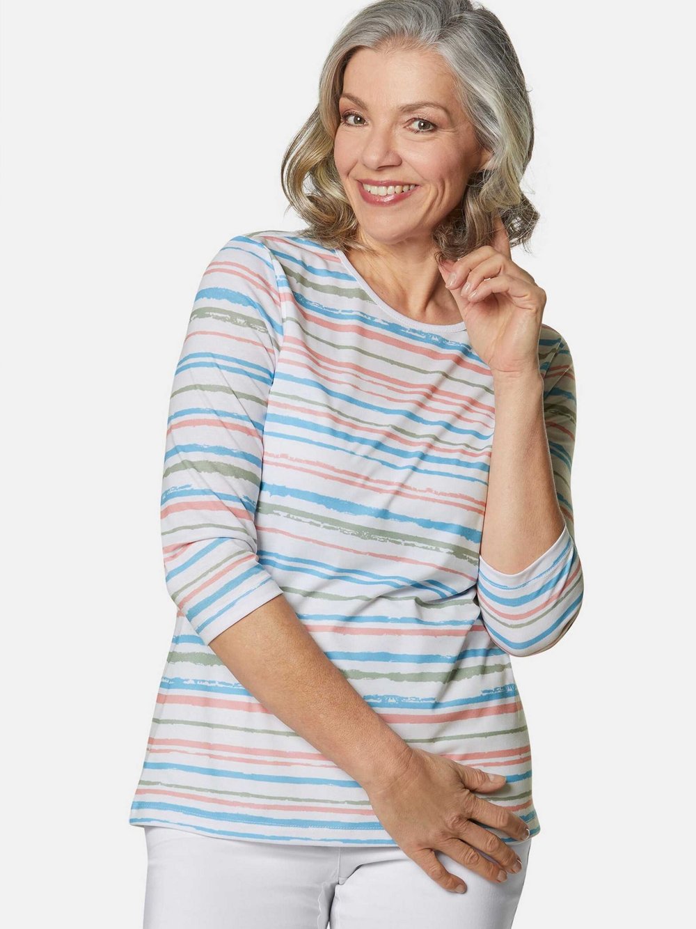 Goldner T-Shirt Damen gemustert