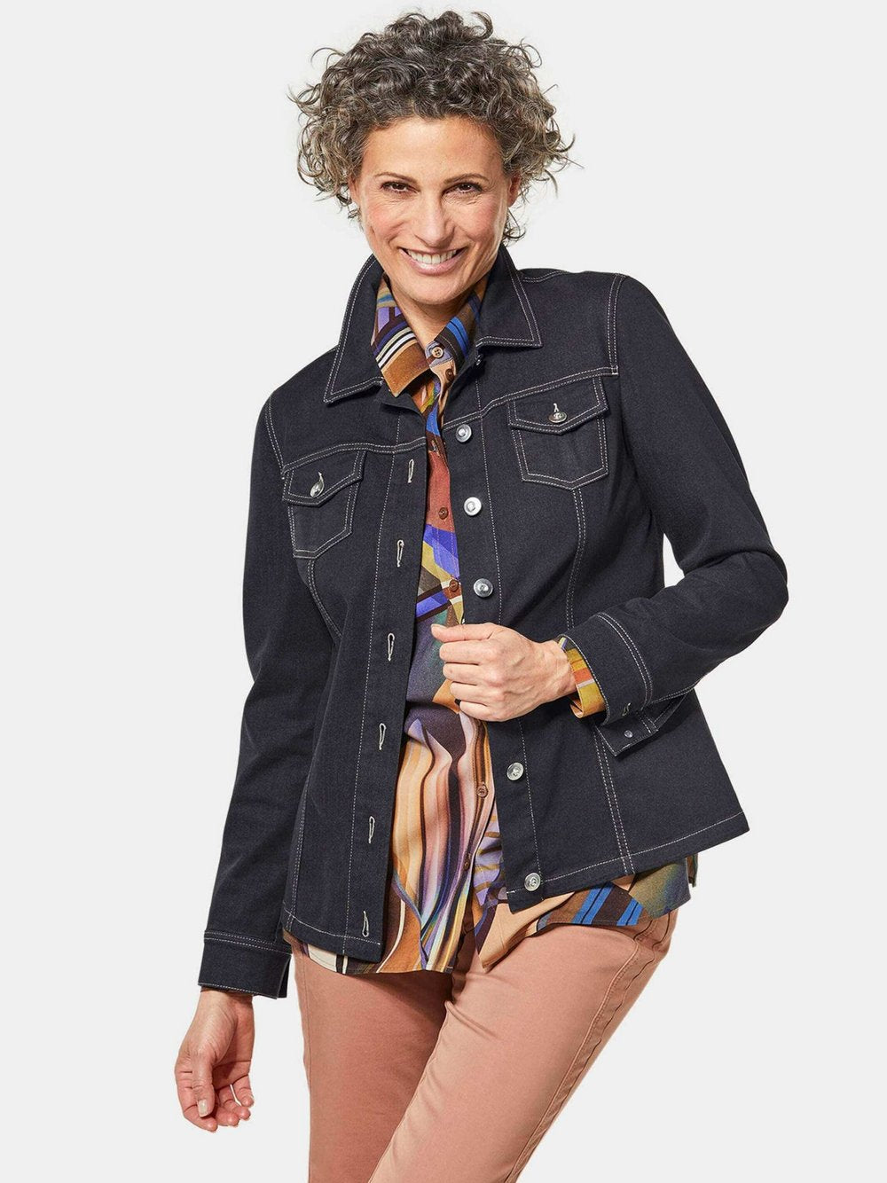 Goldner Jeansjacke Damen Baumwolle