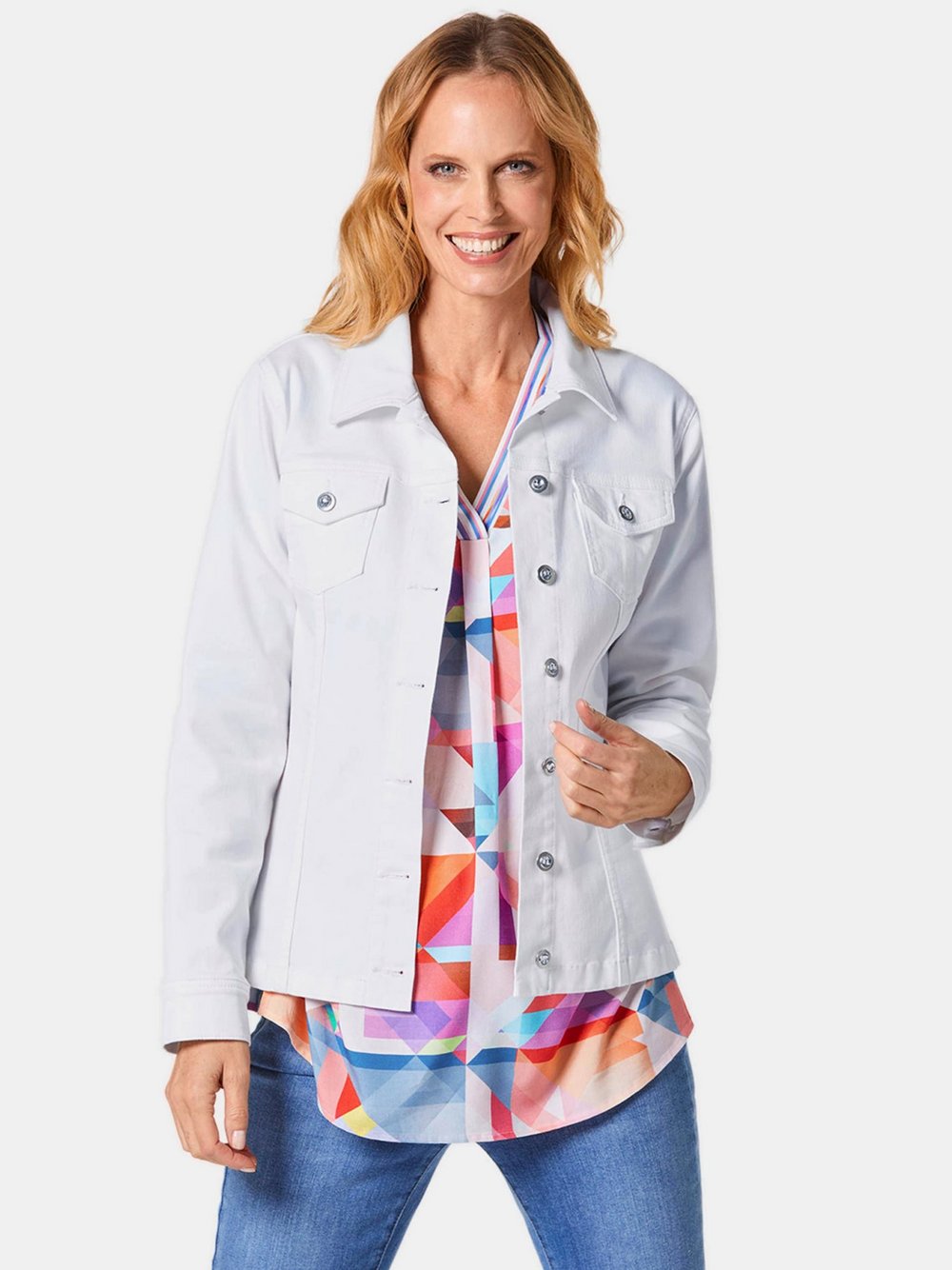 Goldner Jeansjacke Damen Baumwolle