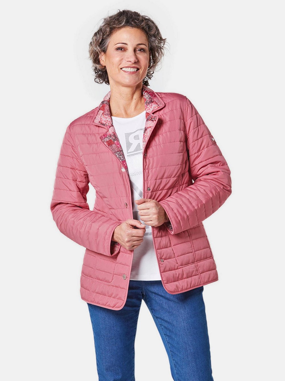 Goldner Druckwendejacke Damen gemustert