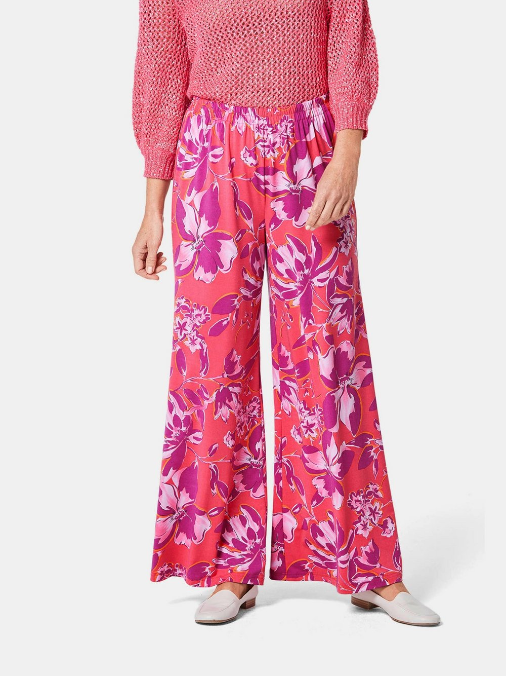 Goldner Palazzo-Hose Damen gemustert