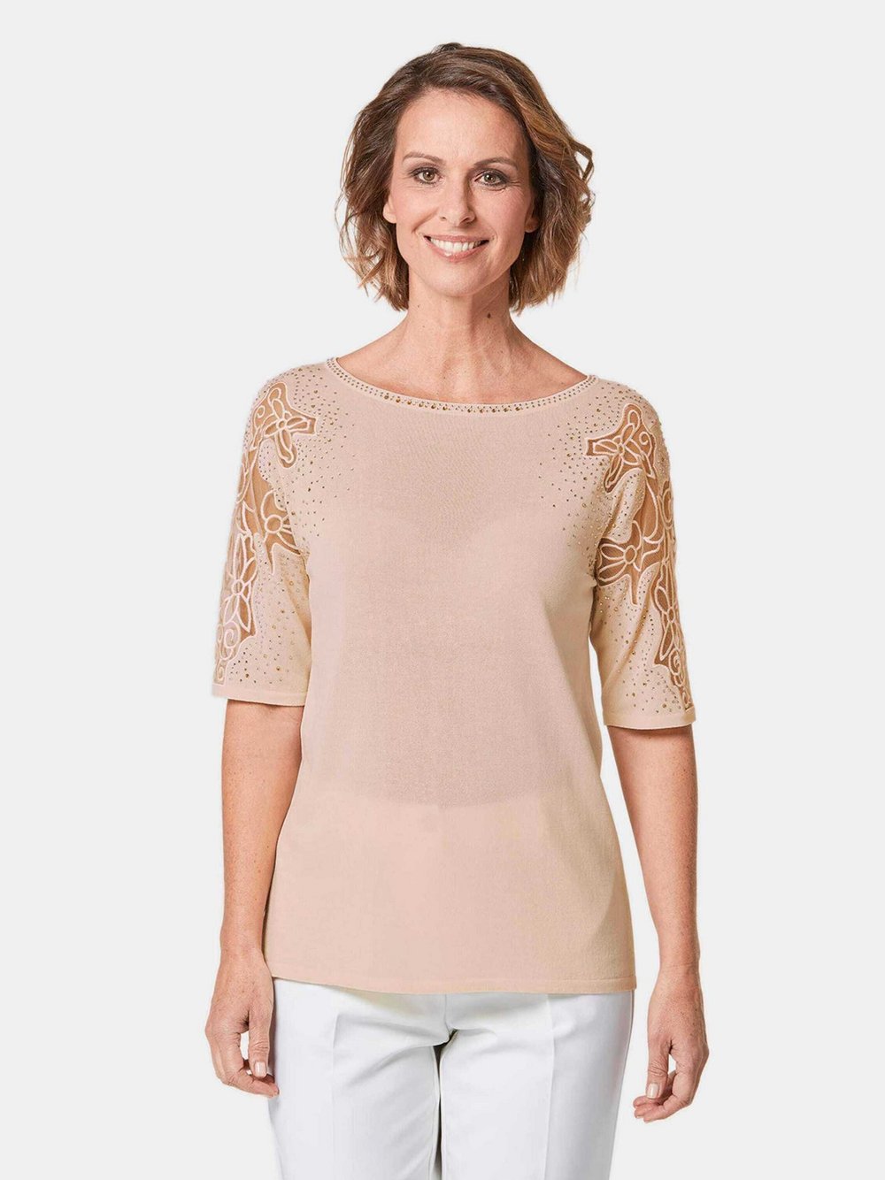 Goldner Pullover Damen Viskose