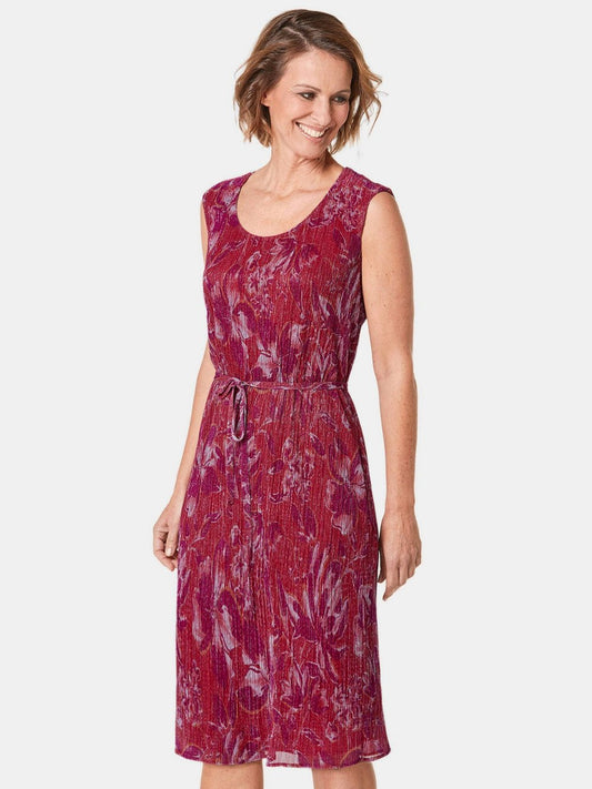 Goldner Druckkleid Damen gemustert