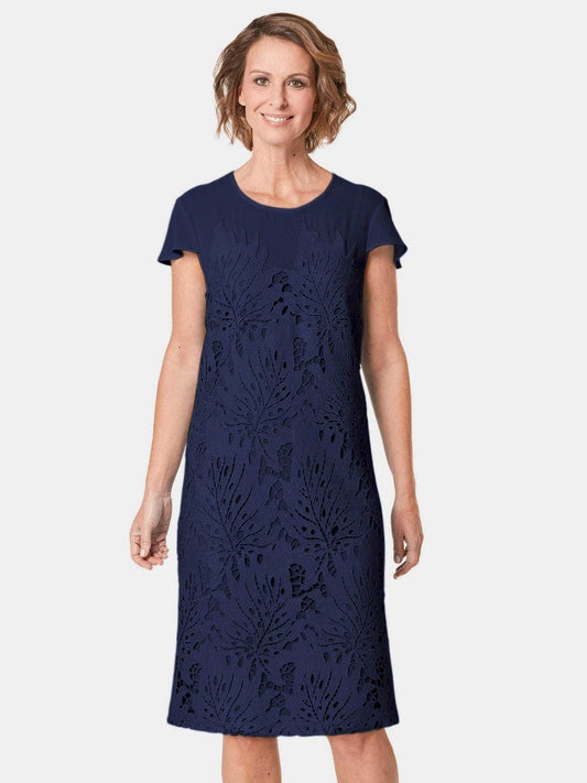 Goldner Spitzenkleid Damen gemustert