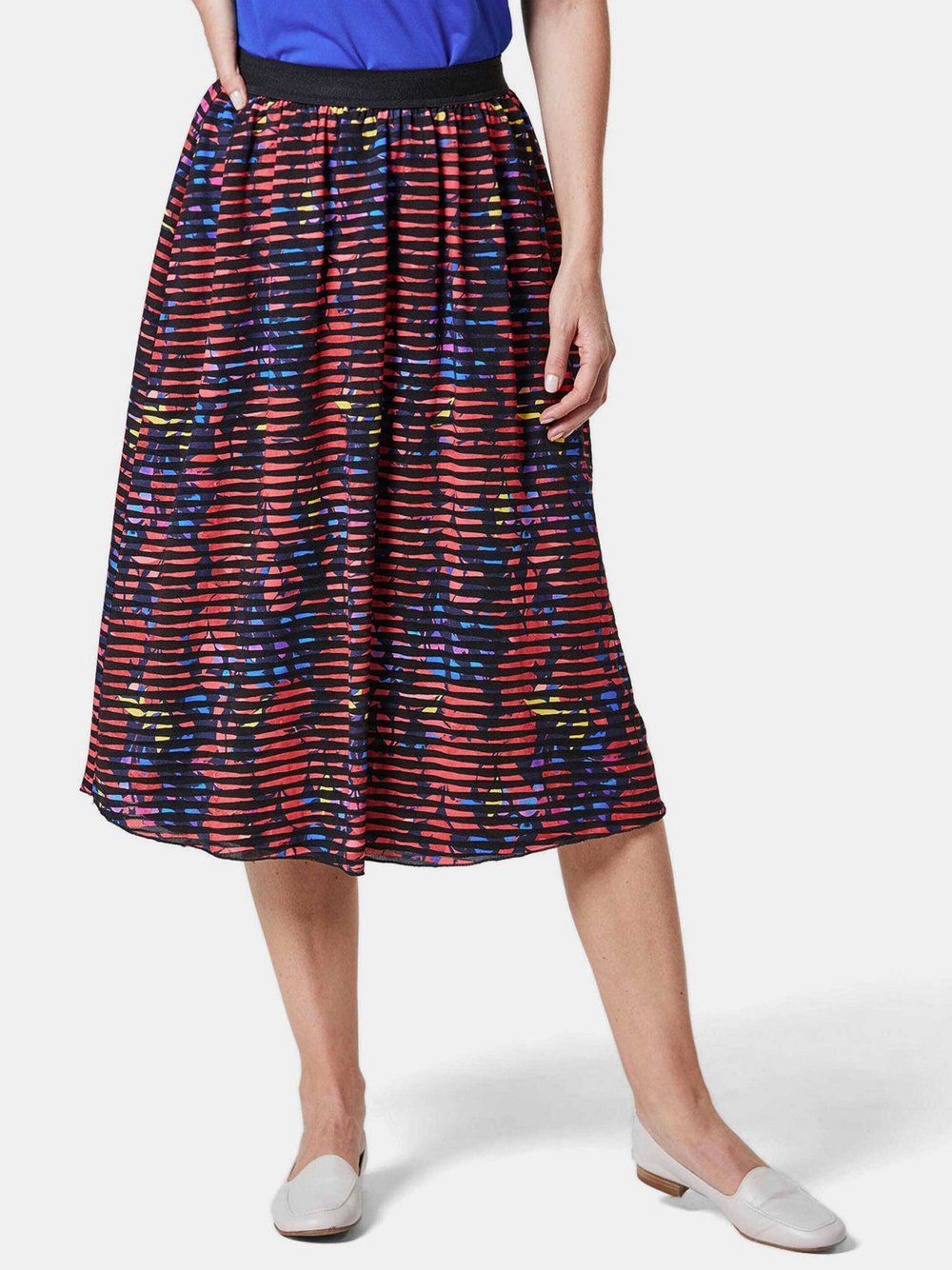 Goldner Druckrock Damen gemustert