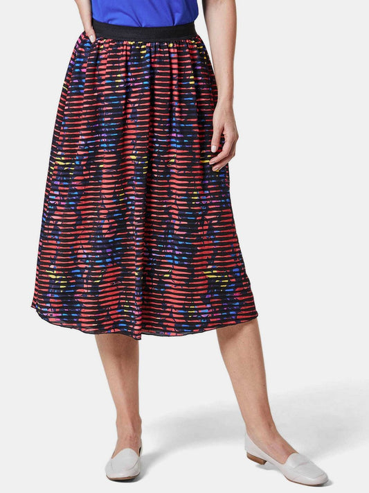 Goldner Druckrock Damen gemustert