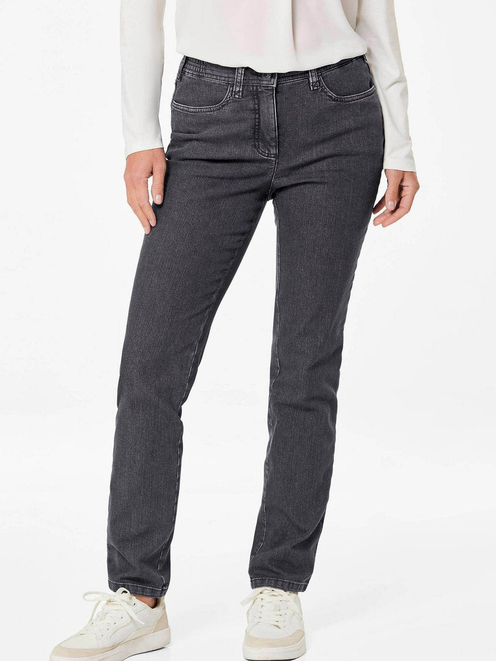 Goldner Jeanshose Carla Damen Baumwolle