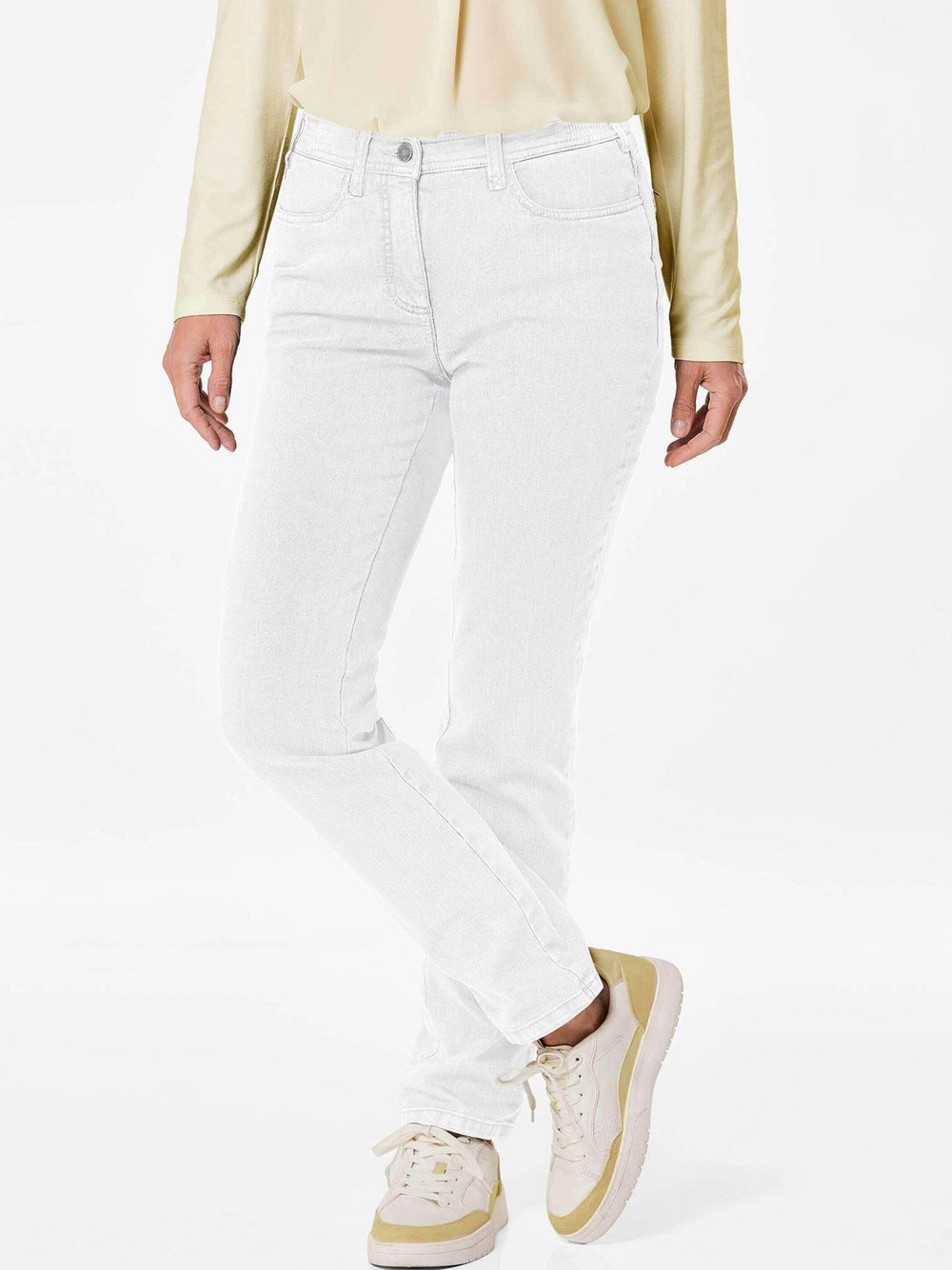 Goldner Jeanshose Carla Damen Baumwolle