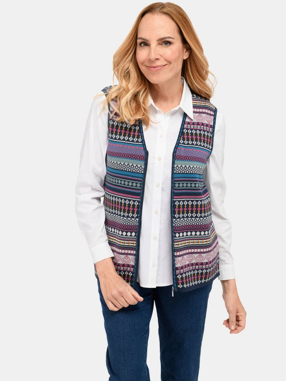 Goldner Weste Damen Baumwolle strukturiert