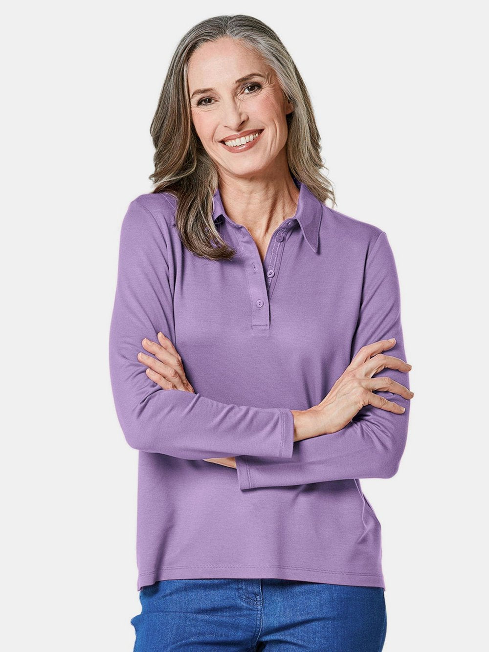 Goldner Poloshirt Damen Modal