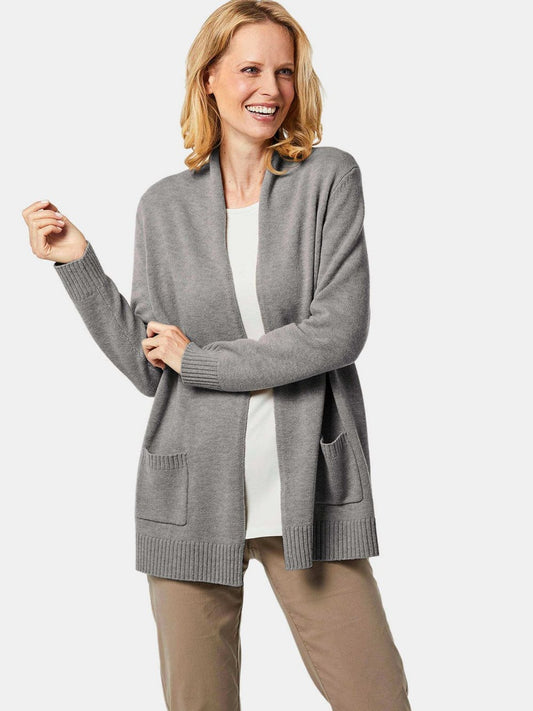 Goldner Strickjacke Damen Schurwolle