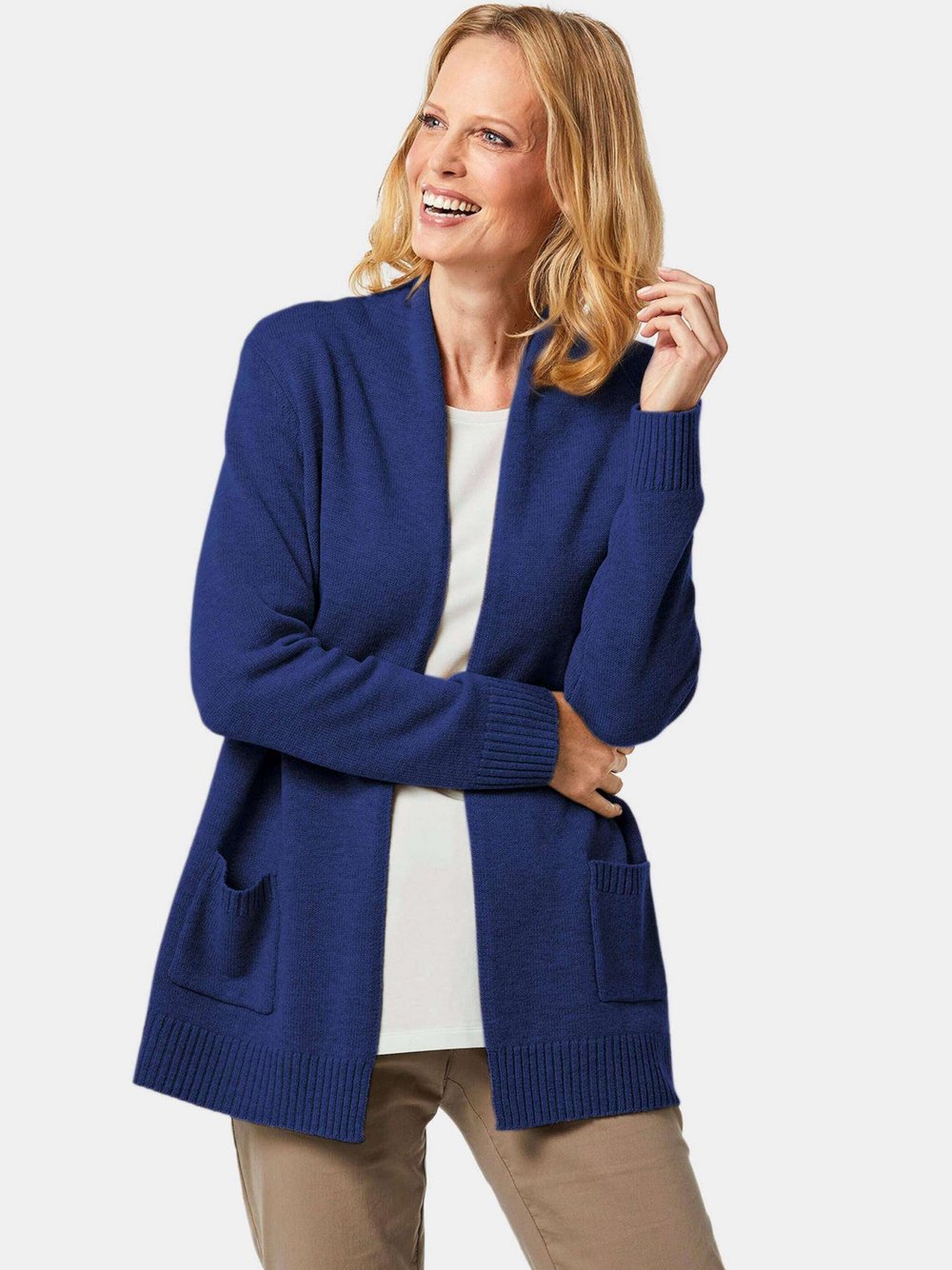 Goldner Strickjacke Damen Schurwolle