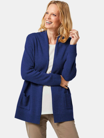 Goldner Strickjacke Damen Schurwolle