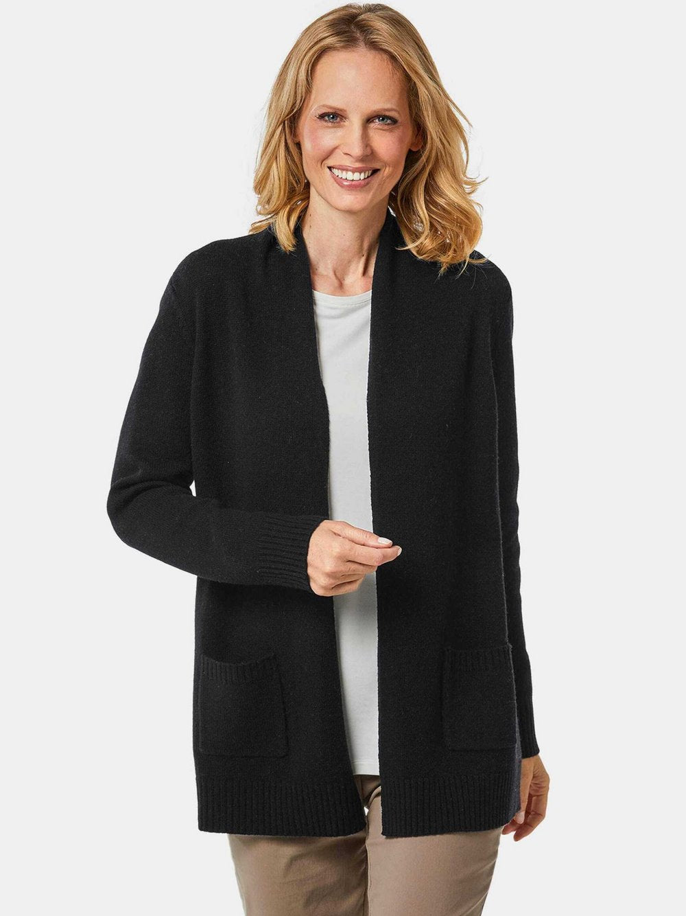 Goldner Strickjacke Damen Schurwolle