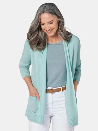 Goldner Strickjacke Damen Schurwolle