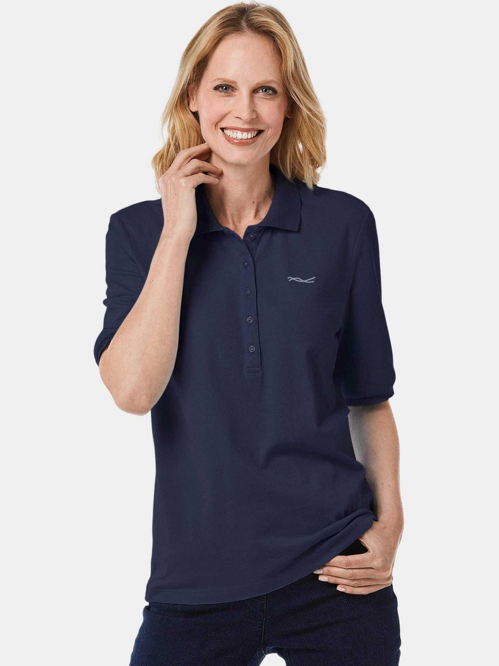 Goldner Poloshirt Damen Baumwolle