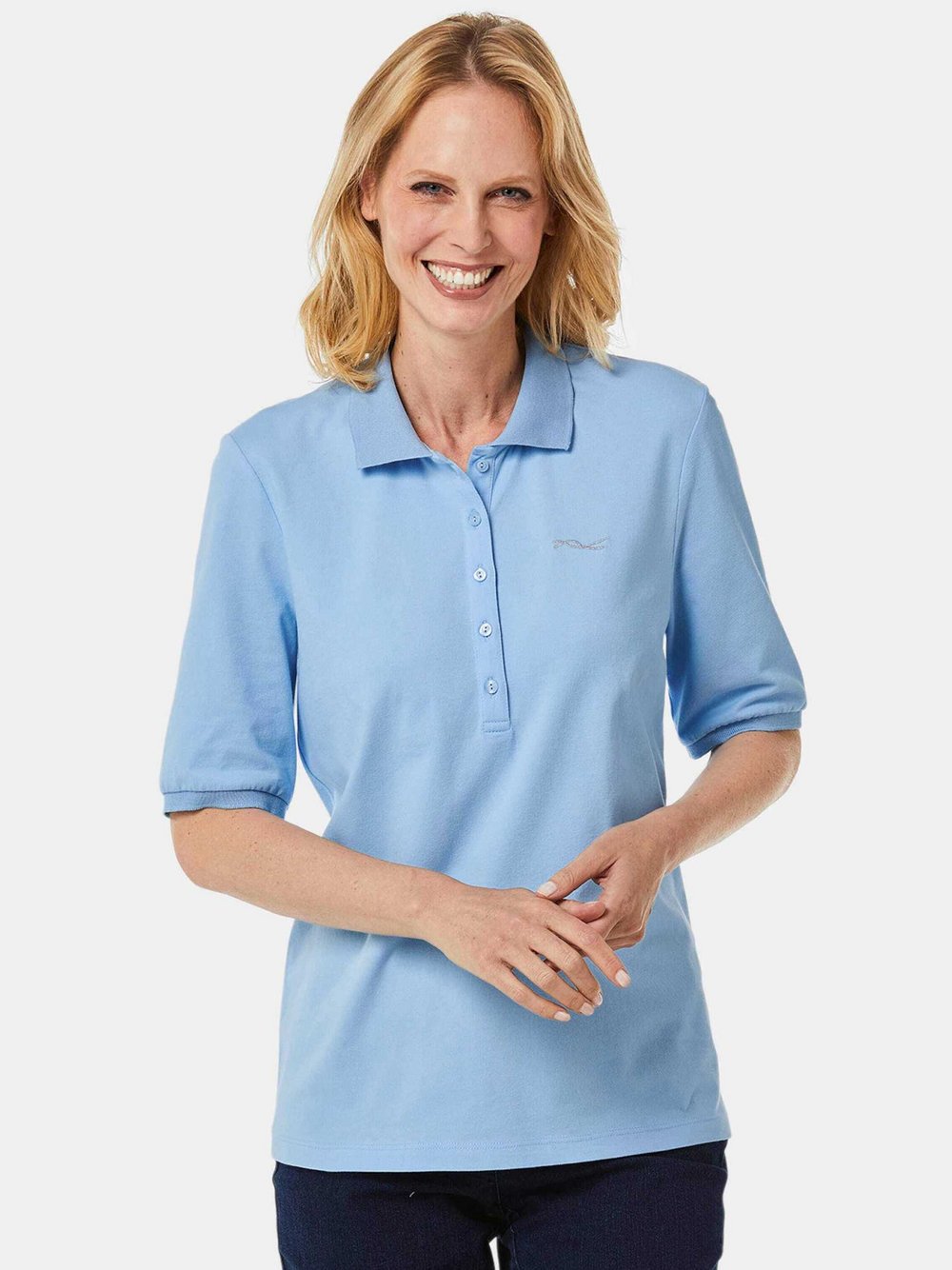 Goldner Poloshirt Damen Baumwolle