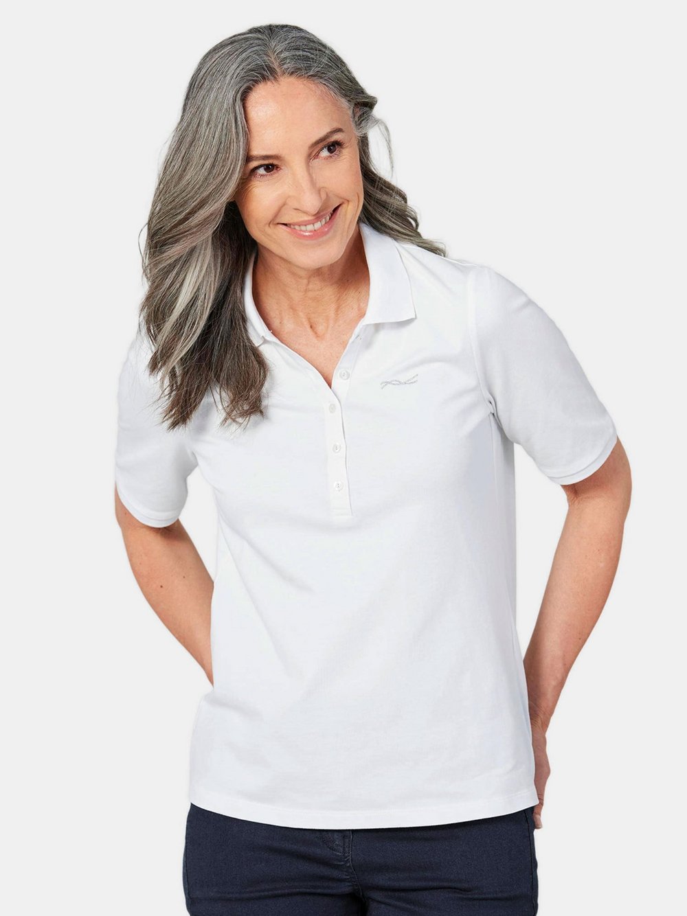 Goldner Poloshirt Damen Baumwolle