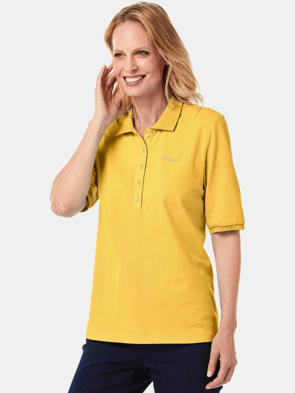 Goldner Poloshirt Damen Baumwolle