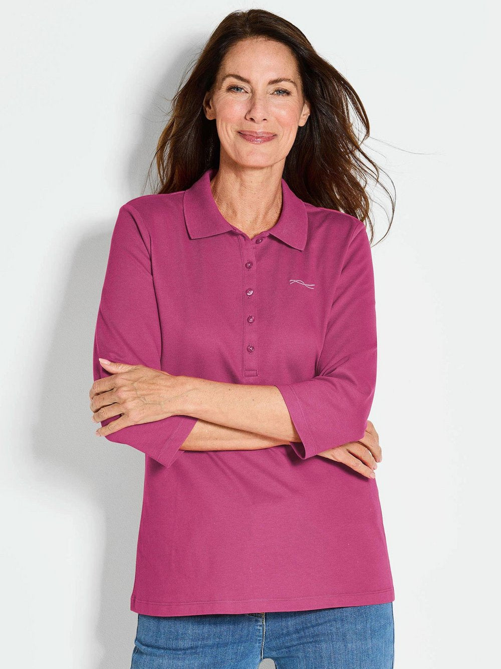 Goldner Poloshirt Damen Baumwolle