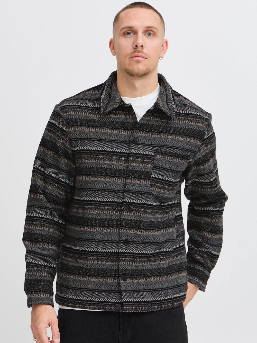 Solid Hemd Herren gemustert