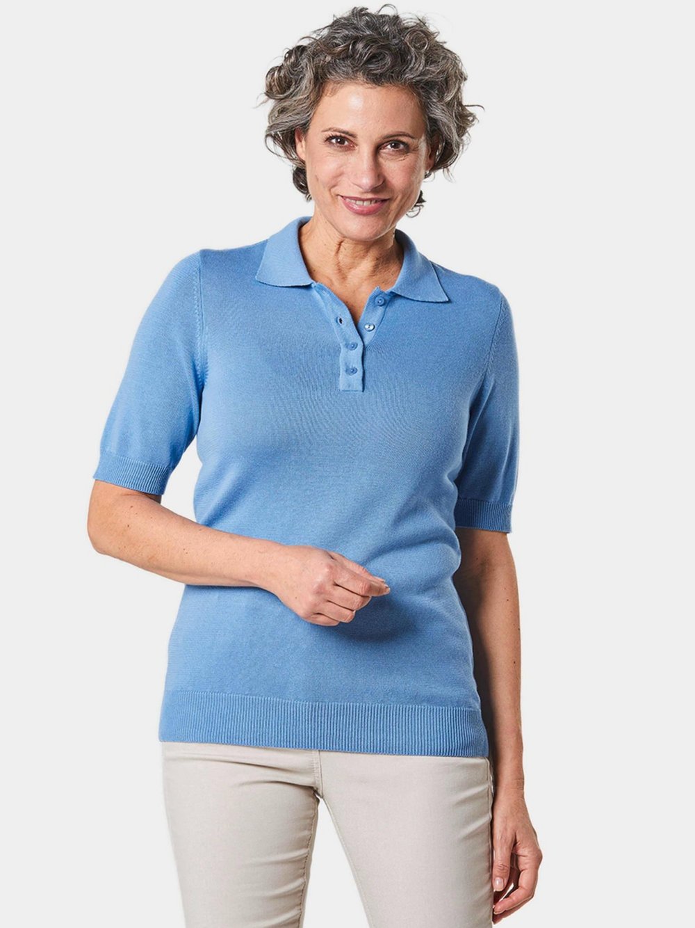 Goldner Poloshirt Damen Baumwolle