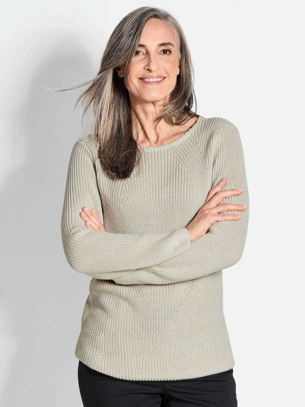 Goldner Pullover Damen Baumwolle